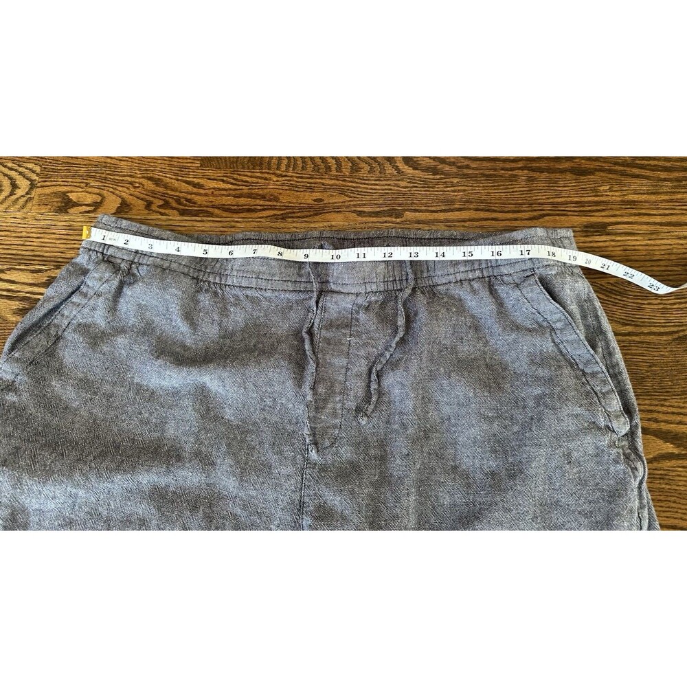 Old Navy Pull On Waist Blue Denim Linen Blend Super Wide Leg Pants Size XL Boho - Picture 3 of 7
